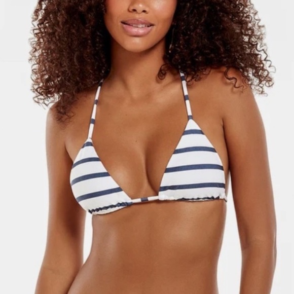 VIX Dri Back Perrine Triangle String Bikini Top Nautical Swim Beach Summer - Picture 1 of 5
